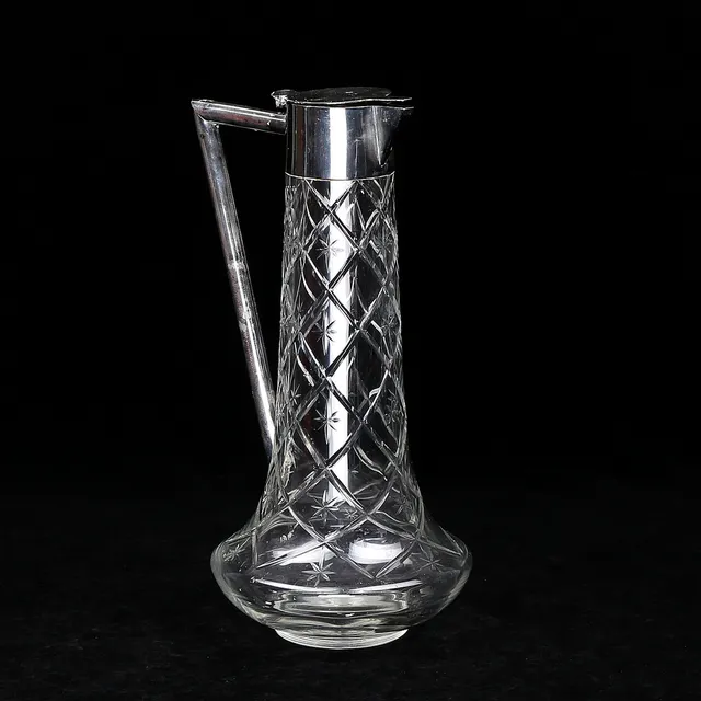 KARAFF, glas/nysilver, 1900-talets början.