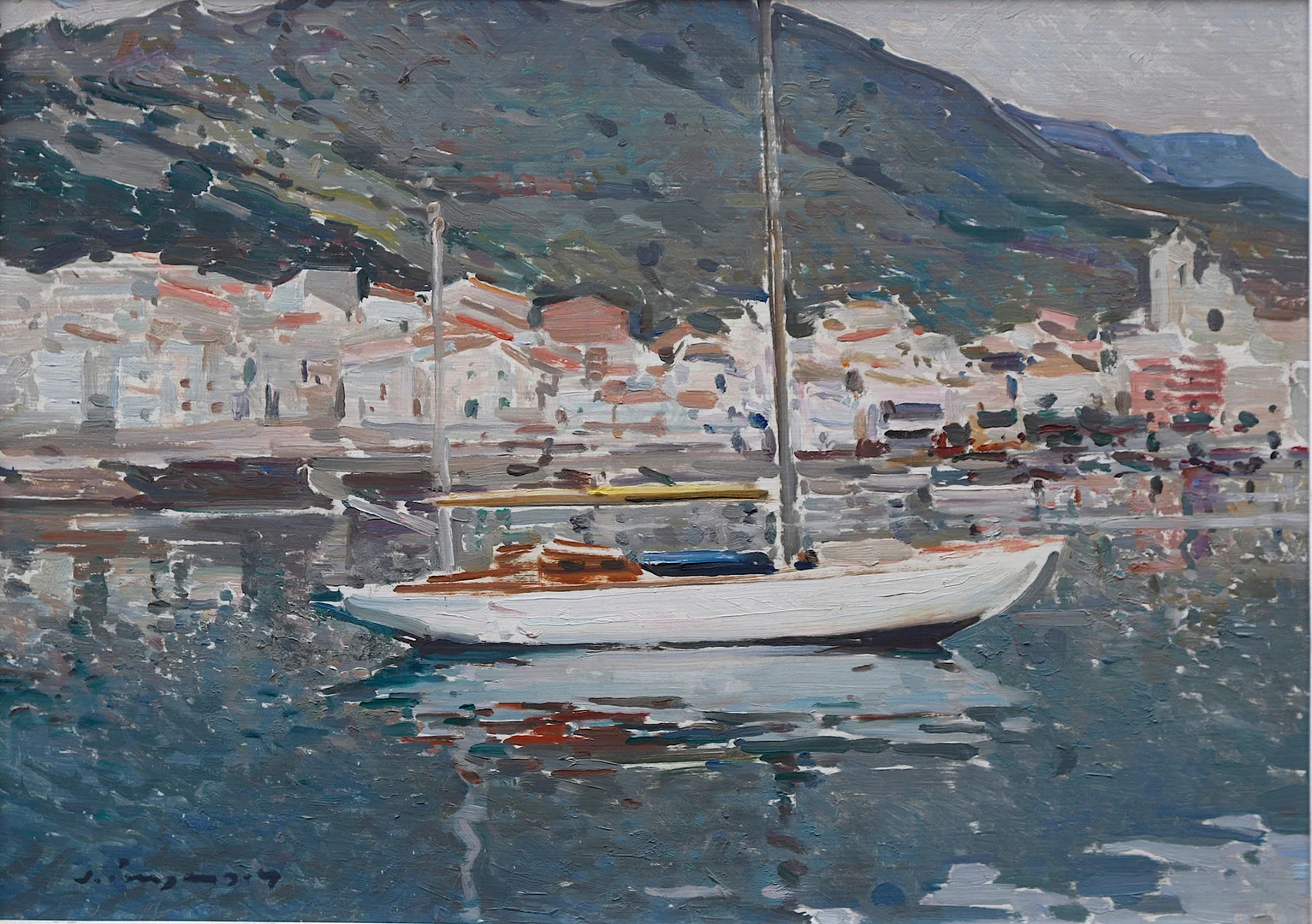 JOSEP PUIGDENGOLAS. View of Port de la Selva. — Paintings — Balclis