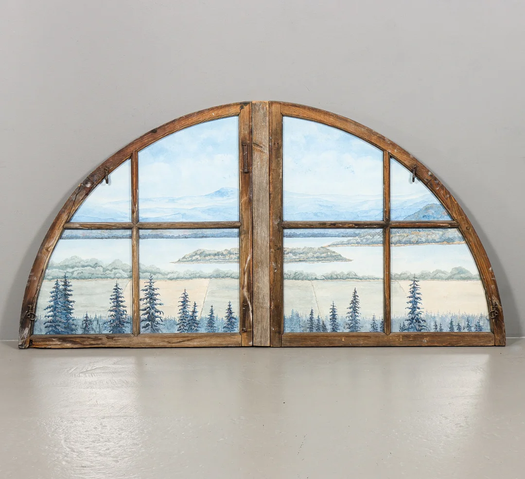 ANDERS WAHLMARK. Akvarell "Utsikt genom fönster" 1991. — Paintings — Karlstad Hammarö Auktionsverk