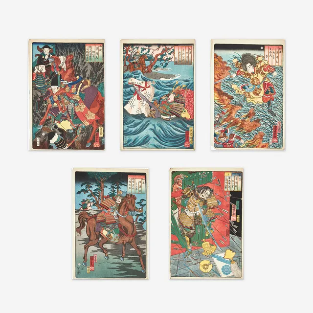 UTAGAWA KUNIYOSHI (JAPAN, 1797-1861). Japanese and Chinese Comparisons for the Chapters of Genji, 和漢准源氏, (Wakan nazorae Genji).