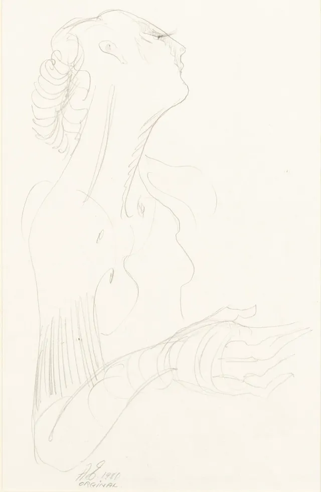 ANNA-STINA EHRENFELDT. teckning, mongramsignerad.