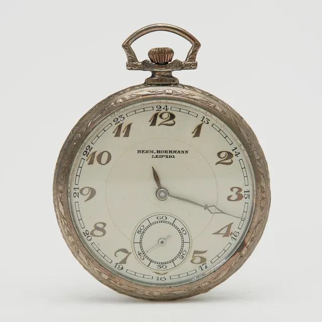 HERMANN HORRMANN, LEIPZIG. Lépine-Taschenuhr, 900er Silber, um 1910, Deutschland.