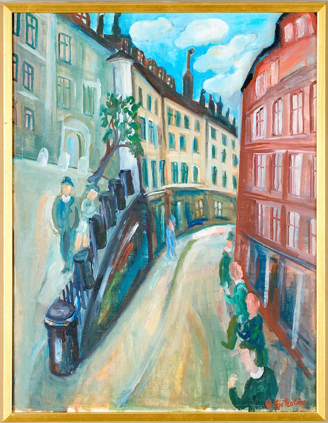 CHARLES SJÖHOLM. Motiv från Gamla stan, Stockholm.