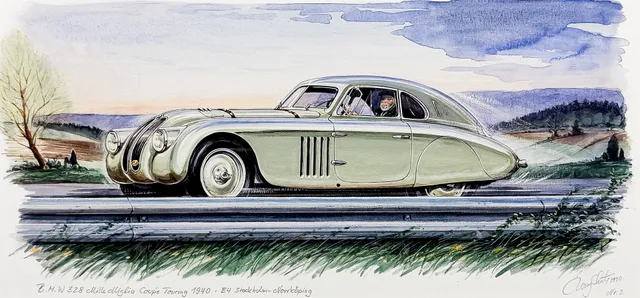 RONY LUTZ. BMW 328 MILLE MIGLIA COUPÉ TOURING. Original.