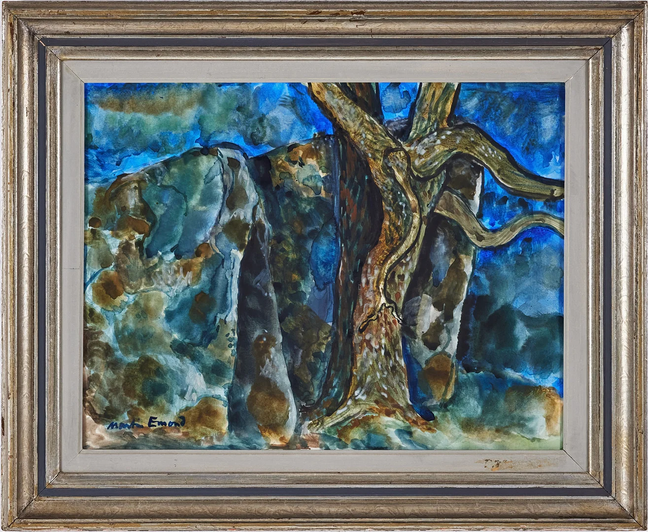 MARTIN EMOND. Tallskog, akvarell, signerad. — Paintings — Stockholms Auktionsverk Magasin 5