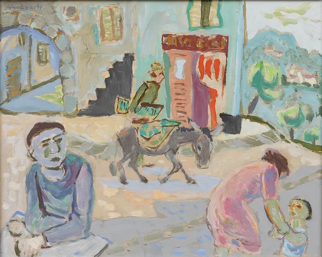 GERHARD KARLMARK. Olja på pannå, signerad.