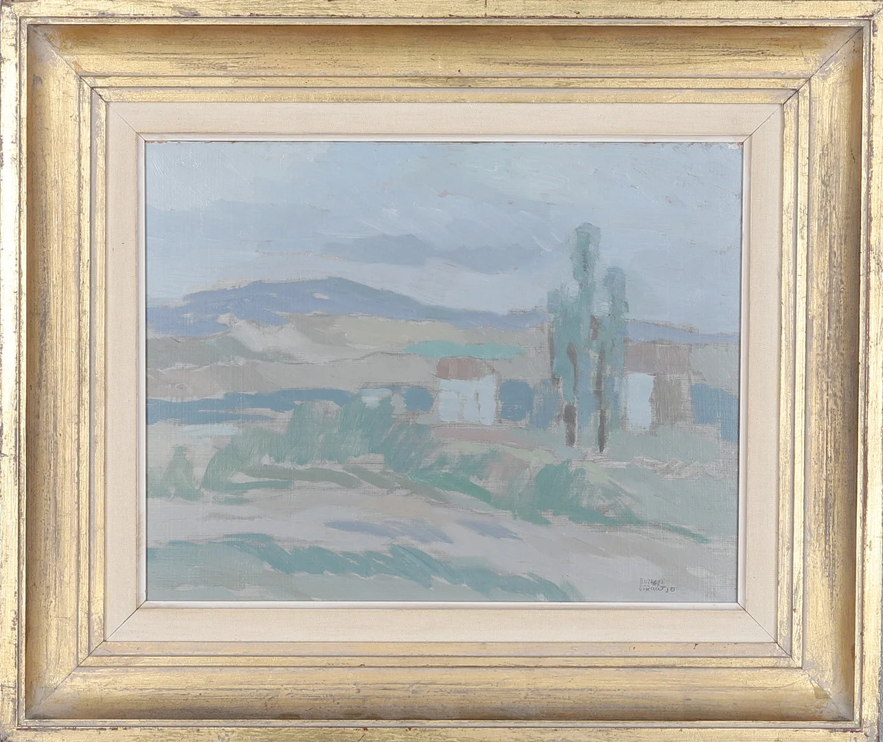 BIRGER STRÅÅT. "Från Normandie", olja på pannå, signerad och daterad. — Paintings — Gomér & Andersson Norrköping