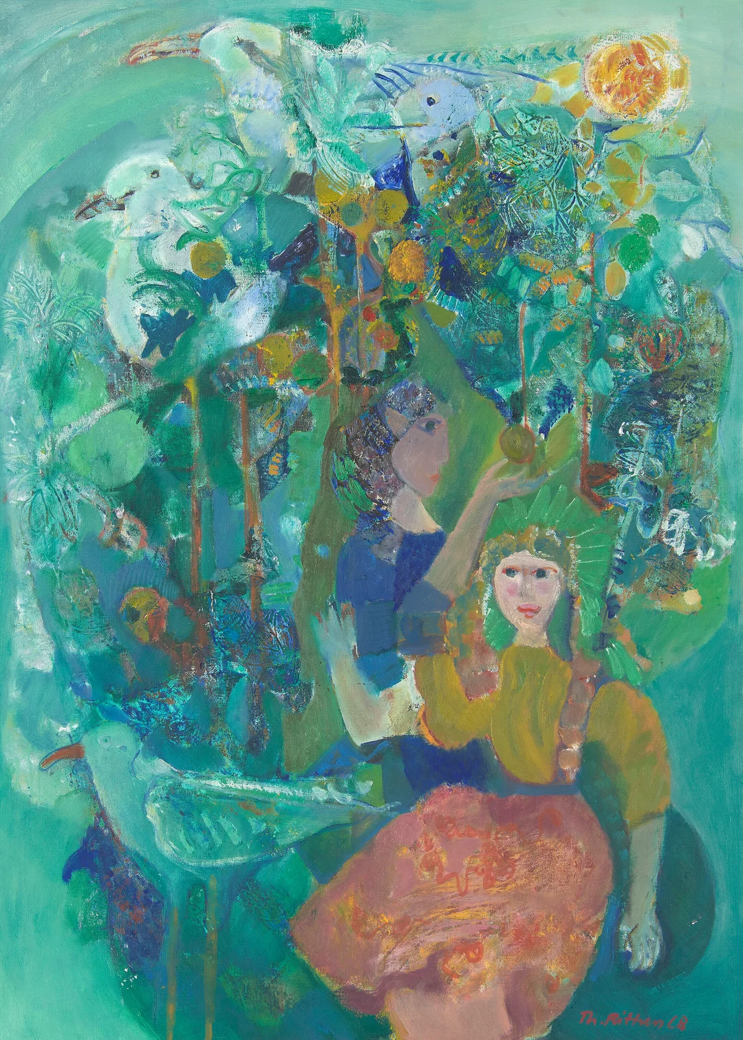 Rittun, Thorstein — Kvinner og måker, 1968 — Kunst/Maleri — Blomqvist