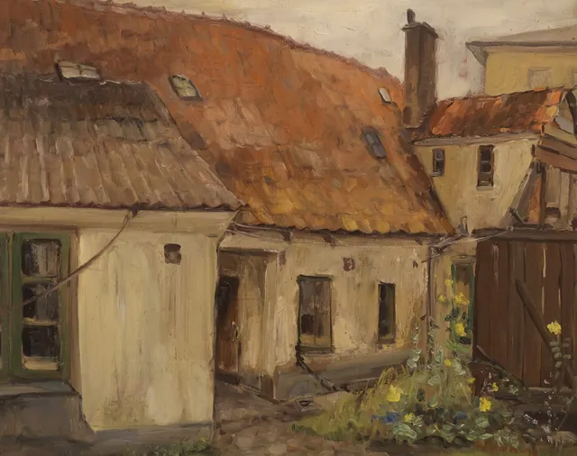 ANDERS OLSSON. INNERGÅRD, OLJA PÅ PANNÅ.