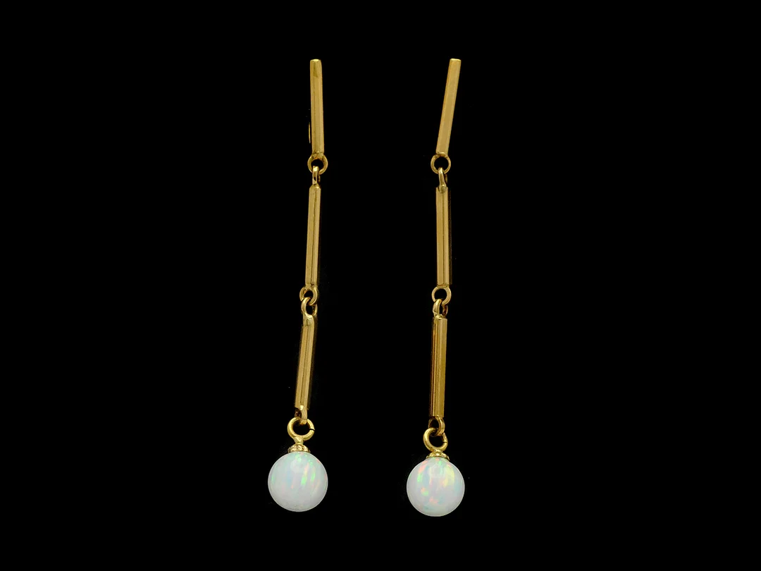 ÖRHÄNGEN, 18K vikt 2.9 g syntetisk opal — Smycken/Örhängen — Kaplans