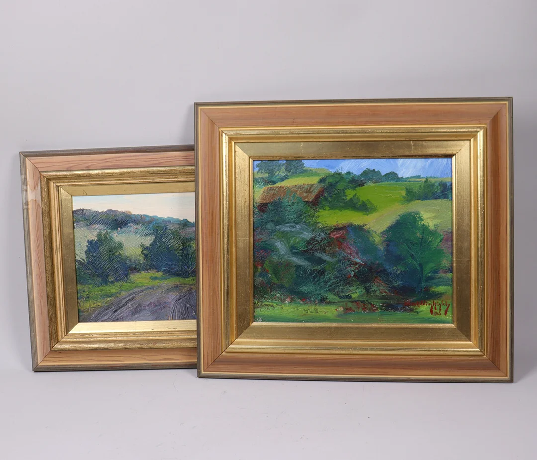 JOHAN HILDING HÄGLEBY. olja på duk, "Skelderviken" samt "Hallndsåsen". — Paintings — Markus Auktioner
