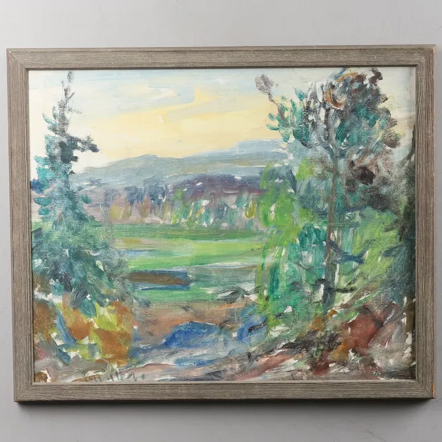 PER FALK (1924-1982): olja på duk, "Skogsmotiv", signerad.