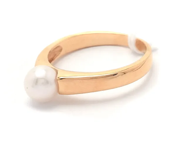 Ring, 18K 2,8g med pärla Ø 16 1/2