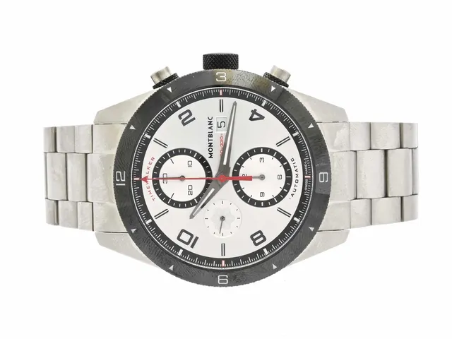 MONTBLANC, Timewalker Chronograph (100m/330ft), Cal 4810 507 (SW 500), Serie nr. BBPF3V8Q4, Ref nr. 116099, Boett nr. 7424, kronograf, herrur, 44 mm, stål, automatisk, safirglas, datum, glasbaksida, originallänk, viklås, cert, januari 2023, box, ytterkartong.