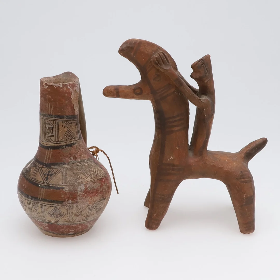 TWO SOUTH AMERICAN TERRACOTTA PIECES. — Rest of the world — Lawrences Auctioneers