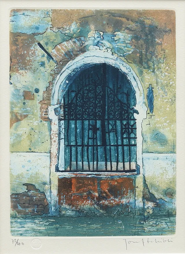 JOSEF SCHIBLI. Fönster, etsning nr 73/100, signerad.
