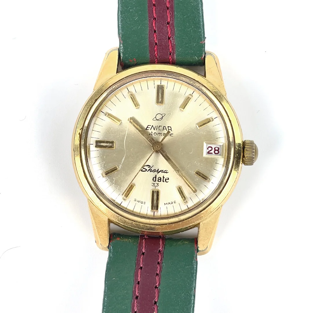 ARMBANDSUR, Enicar Sherpa Automatic date 33, stål, 1960-tal. — Wristwatches — Roslagens Auktionsverk