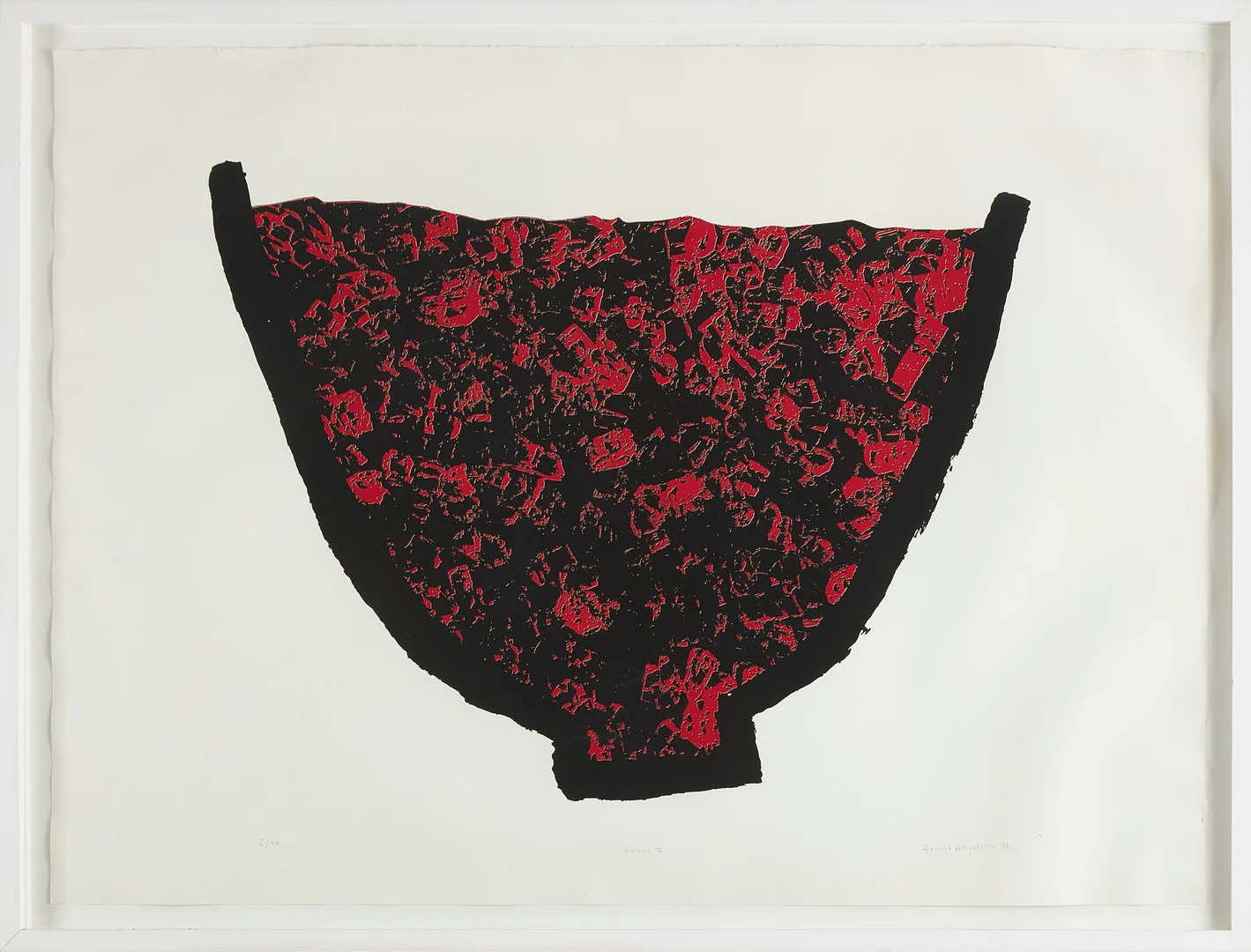 ARNOLD HAGSTRÖM. "Graal II", färglitografi, 2/90, signerad, daterad -92. — Engravings & Prints — Stockholms Auktionsverk Magasin 5