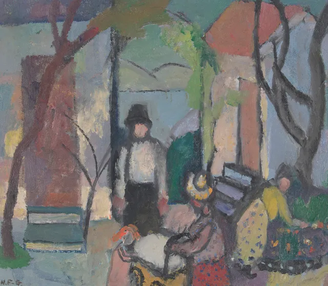 Finne-Grønn, Hans — Folkeliv i byen, ca. 1955