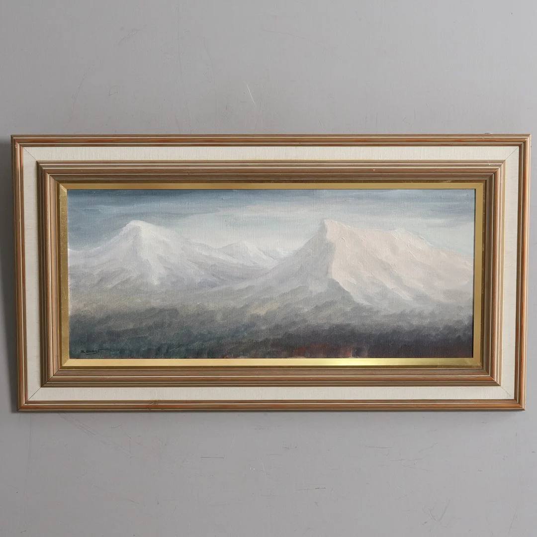 OIDENTIFIERAD KONSTNÄR. "Fjällmotiv", olja på duk, signerad. — Paintings — Örebro Stadsauktioner