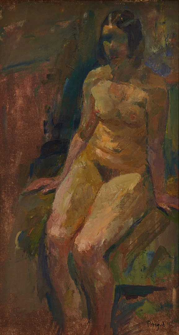 OIDENTIFIERAD KONSTNÄR. Modellstudie, signerad och daterad, olja på duk. — Paintings — Crafoord Auktioner Stockholm