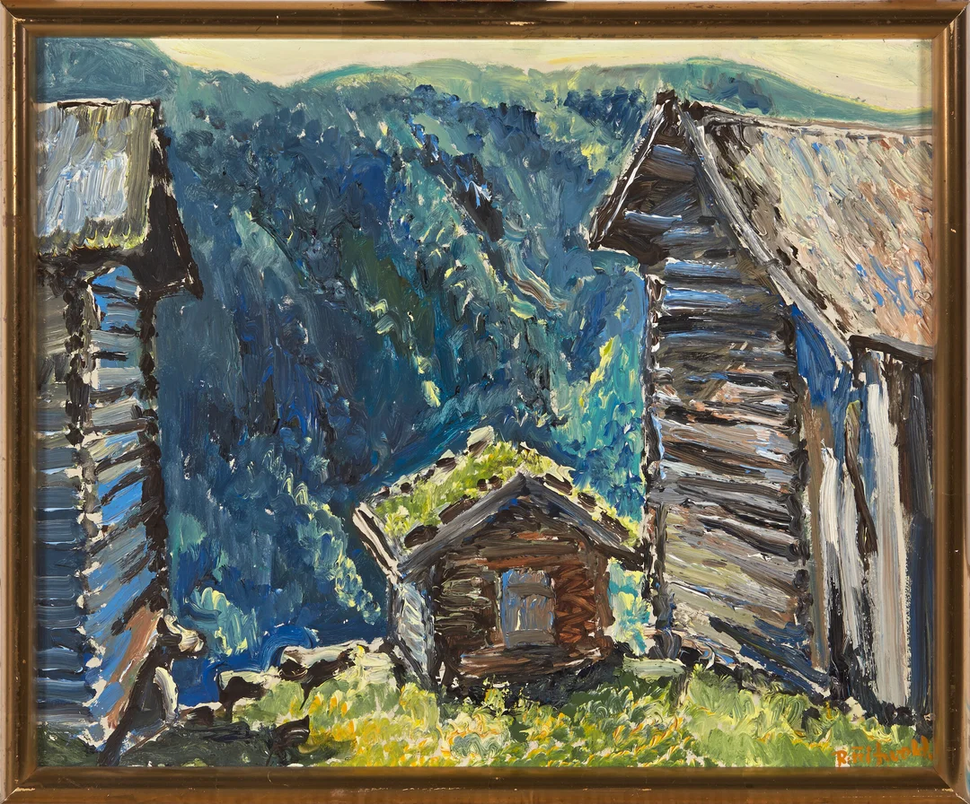 Fritzvold, Reidar — Fjellgård, 1971 — Kunst/Maleri — Blomqvist