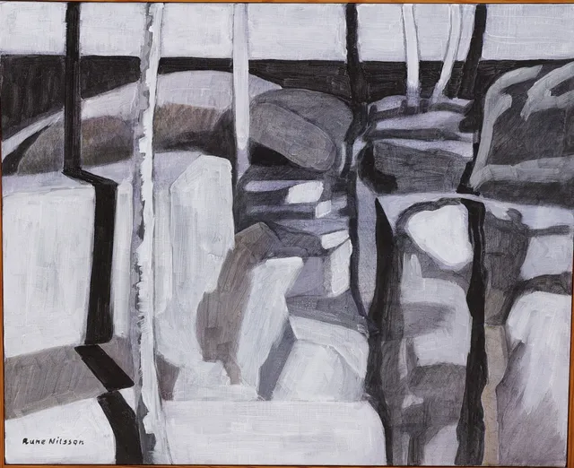 RUNE NILSSON. "Stenar V", olja på duk, signerad.