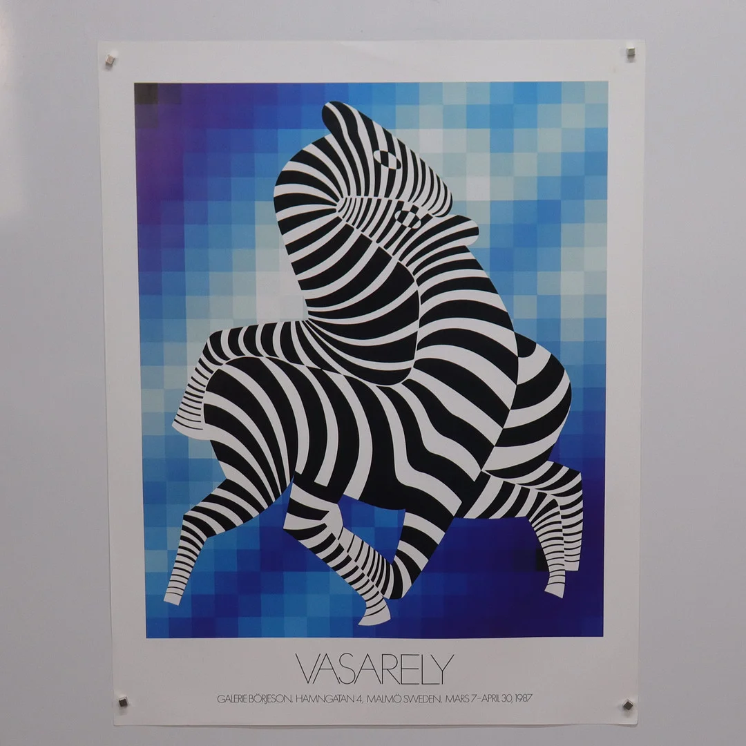 VICTOR VASARELY. utställningsaffisch, Galerie Börjeson, Malmö, 1987. — Engravings & Prints — Markus Auktioner