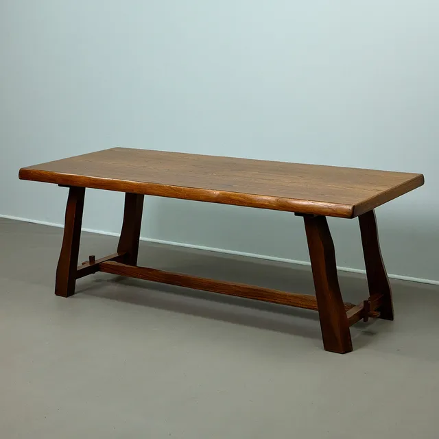 OLAVI HÄNNINEN. Esstisch / Tisch, Ulme, 1970er Jahre, Finnland.