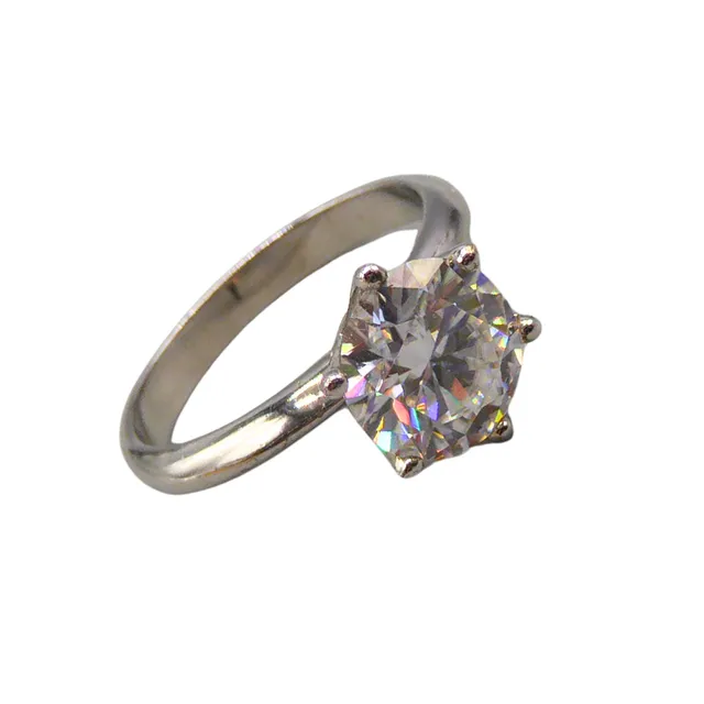 925ER SILBERRING MIT MOISSANITE, 2 CT UND ZERTIFIKAT.