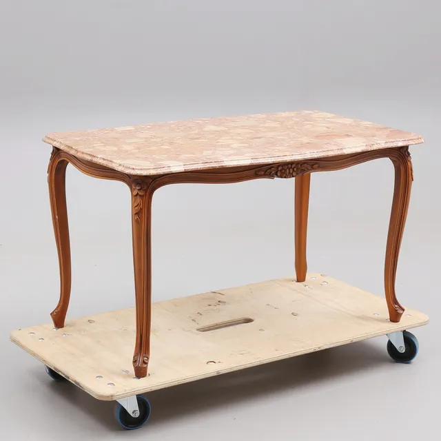 SOFFBORD med stenskiva, rokokostil, 1900-talets andra hälft.