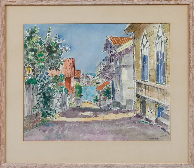 MARTIN POSER. "Marstrand", akvarell, signerad.