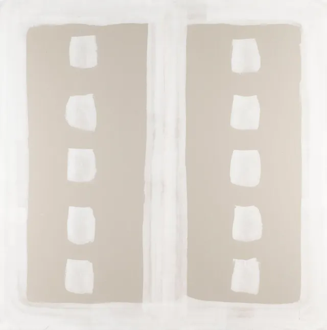 Clay Ketter, "White over grey wall painting".