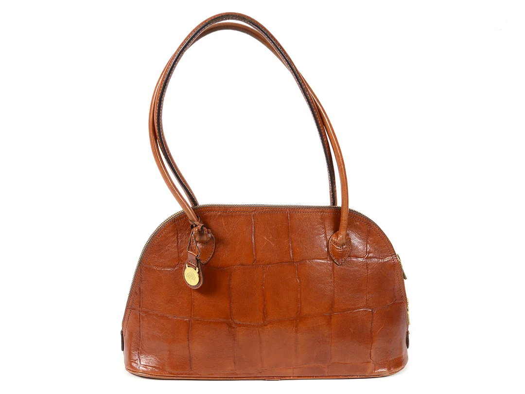 VÄSKA, MULBERRY, mod. Hockley, rostbrun präglat läder, 38x22x11 cm, dustbag. — Accessoarer/Väskor — Kaplans
