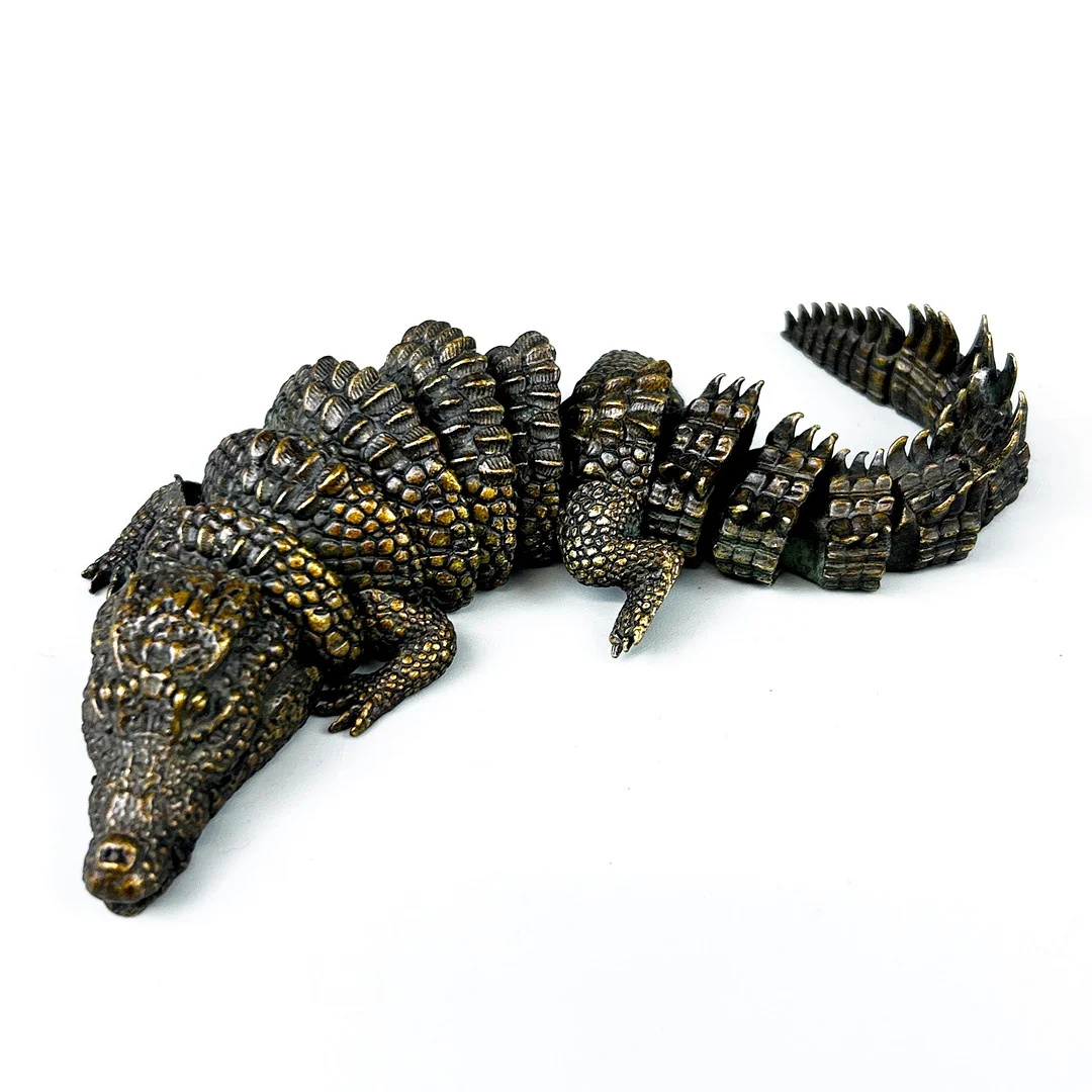BRONZE ARTICULATED CROCODILE. — Sculptures & Bronzes — Chalkwell Auctions