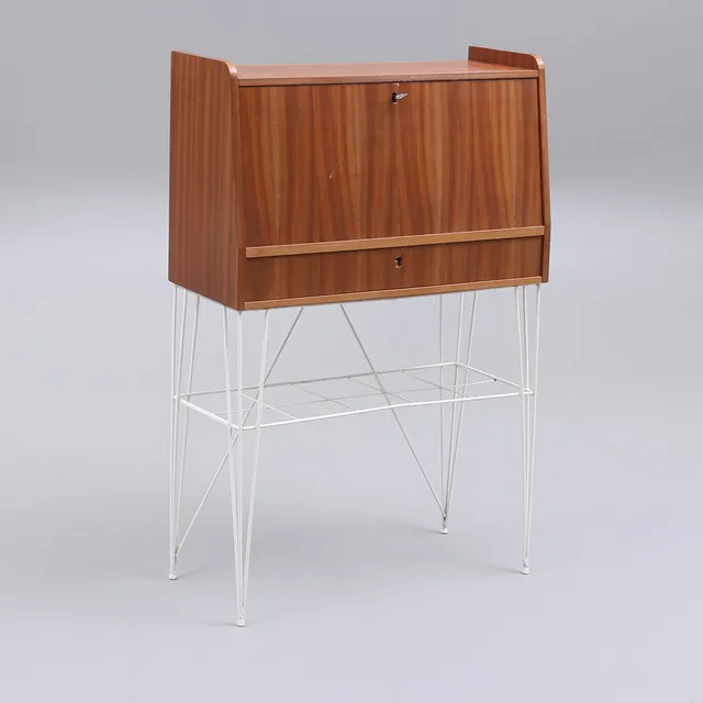SKRIVMÖBEL, teakfanér med string-underrede, "Bang", IKEA, 1950/60-tal.