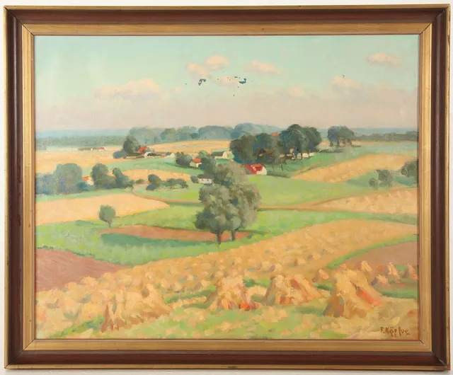 FRITZ KÄRFVE. 1880-1967. Olja på duk, Skånemotiv, signerad.