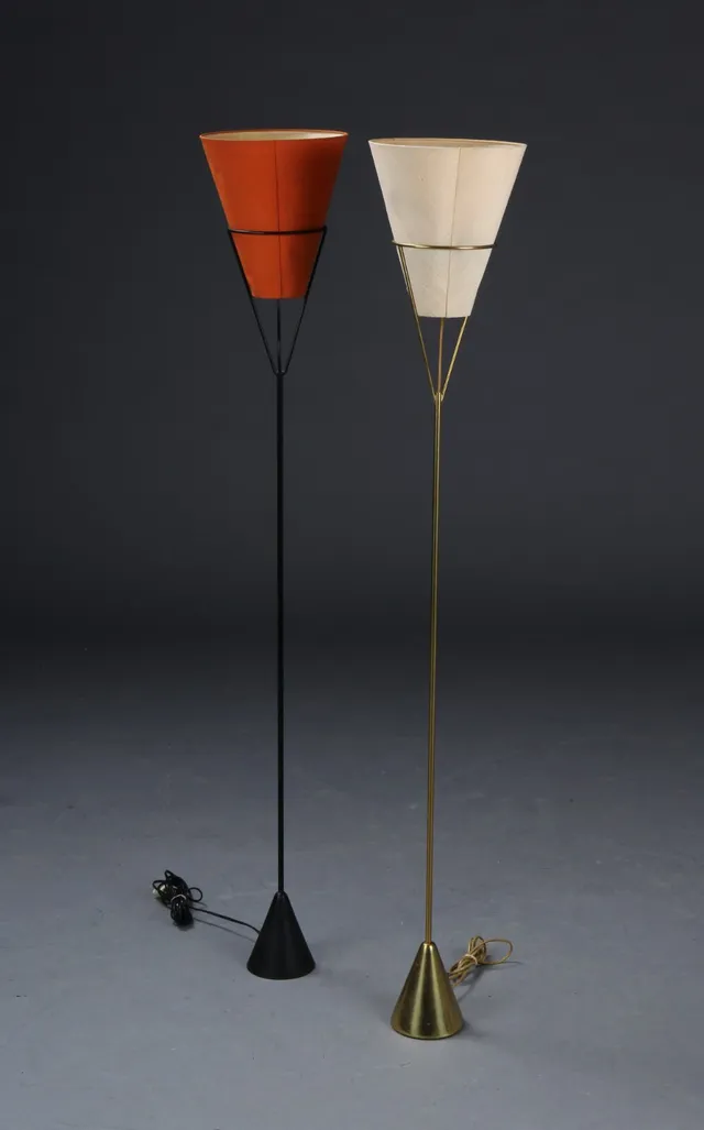 Carl Auböck. A pair of floor lamps, model 4105. 1950s (2)