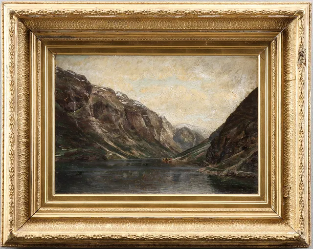 CARL NIELSEN. Olja på duk, "Fjordlandskap" 1898.