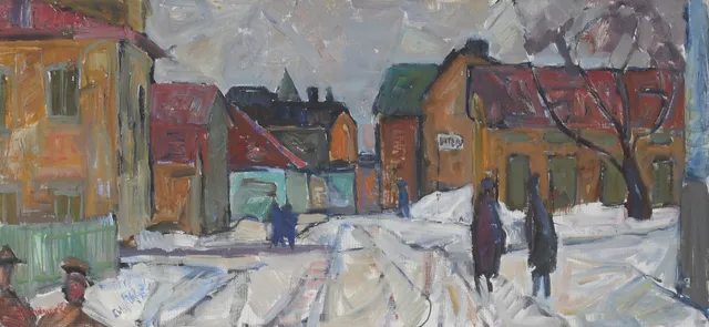 RUNE LUNDMARK. Stadsmotiv, olja på duk, signerad.