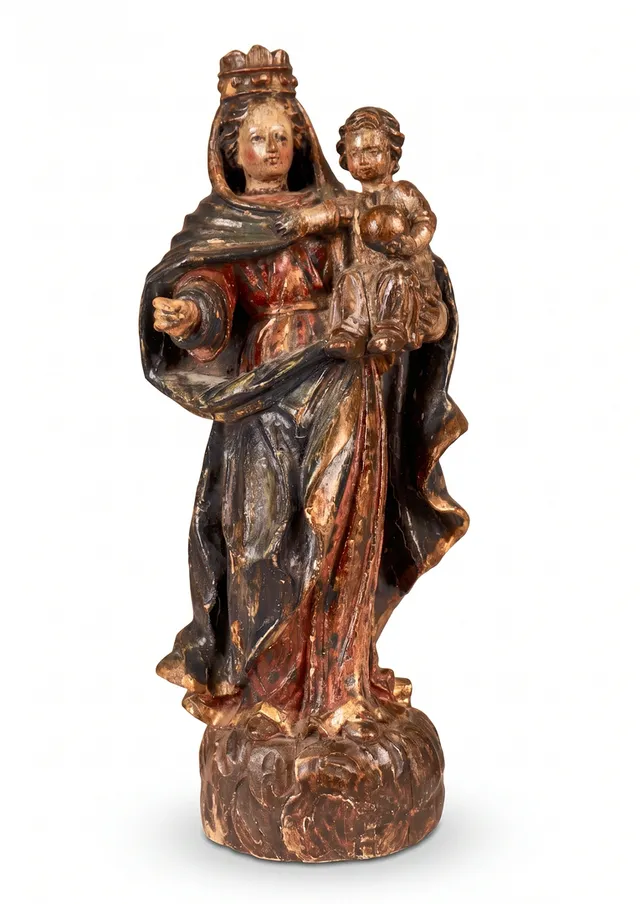 ESCUELA ESPAÑOLA DEL SIGLO XVII. Virgen con el Niño.