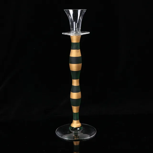 ANNE NILSSON. Ljusstake, glas, "Celeste", Orrefors, signerad.