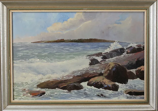 EINAR BRISSMYR. Havsmotiv, olja på duk, signerad.
