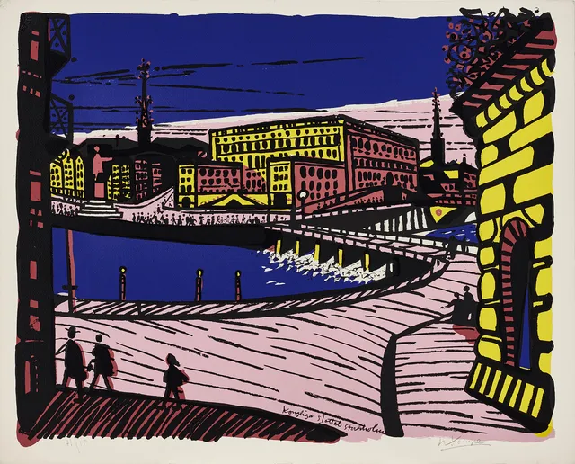 ROLAND KEMPE (1907-1991), Stockholmsvyer, mapp med 3 litografier; Kongliga slottet - Kungl. operan - Stallkanalen. Signerade 71/150.