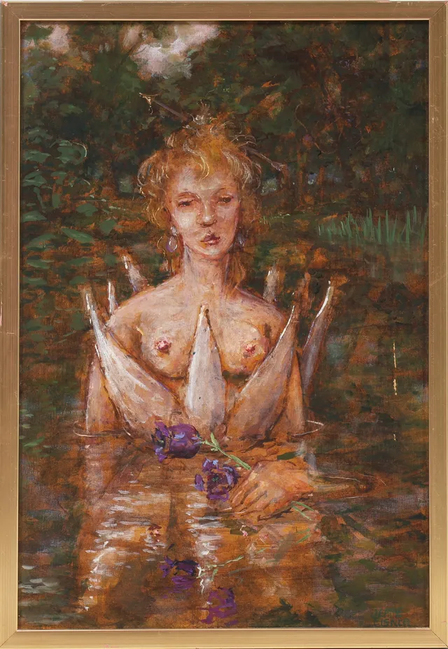Jeppe Eisner: Woman with Violet Flowers