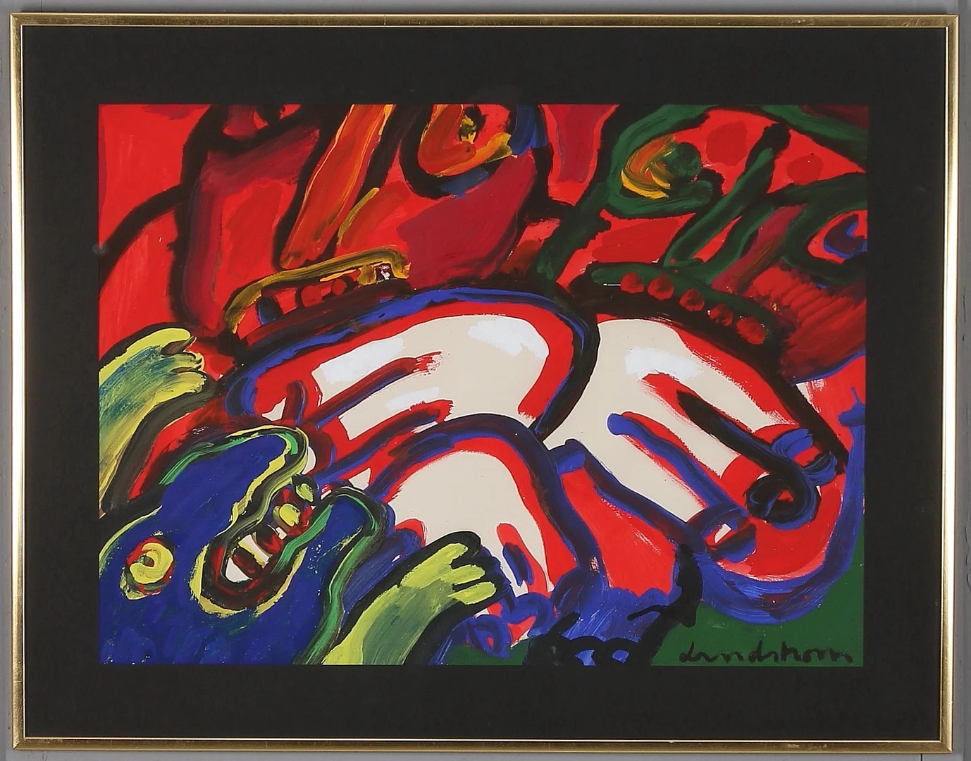 BENGT LINDSTRÖM. Vännerna, akryl på papper, signerad. — Paintings — Stadsauktion Sundsvall