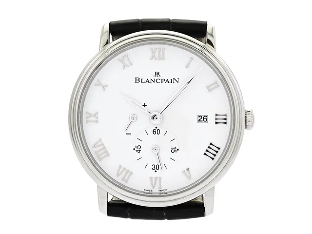BLANCPAIN, Villeret, Ultraplate, Cal 11C5, Ref nr. 6606-1127-55B, Boett nr. 2124, herrur, 40 mm, stål, automatisk, safirglas, datum, liten sekundvisare, gångreservindikator, glasbaksida, läderband, viklås, cert, mars 2014, träbox (skadad).