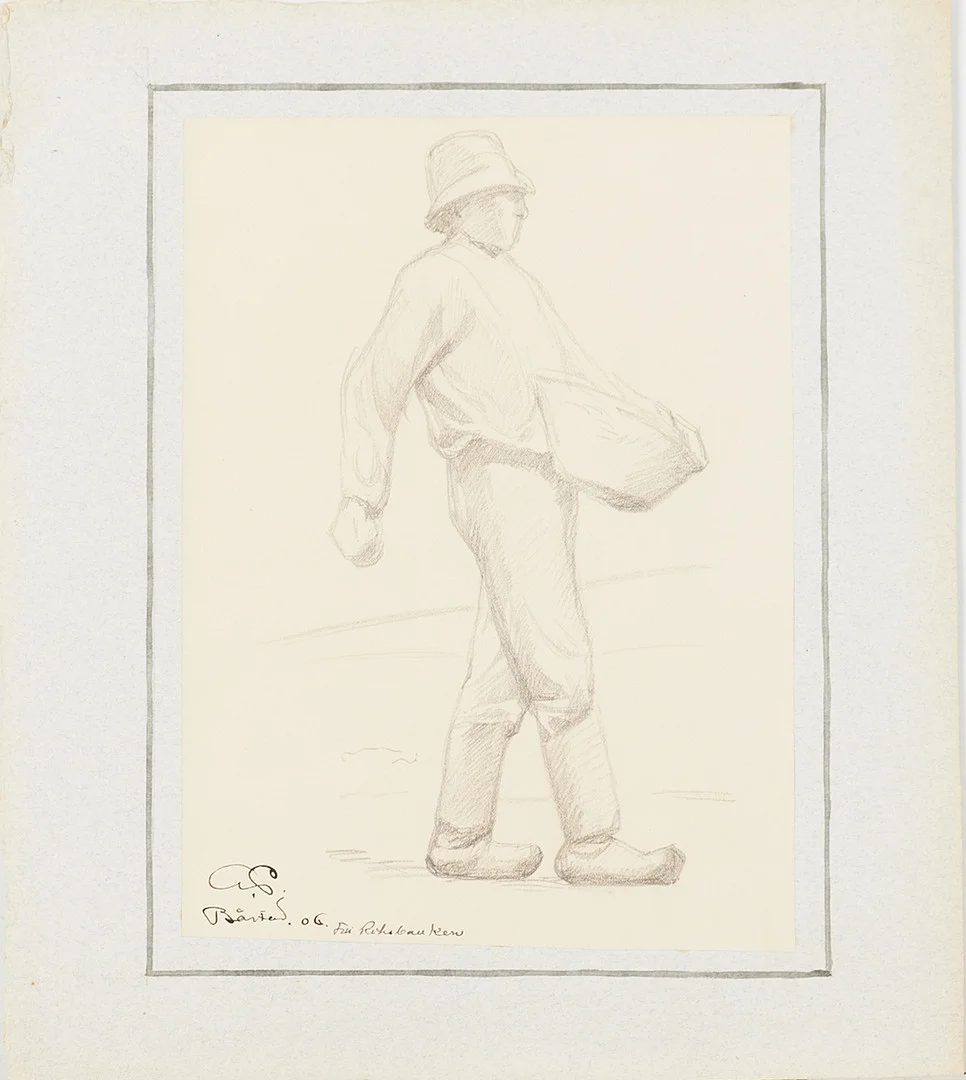 GEORG PAULI (1855-1935). otydlig titel, blyertspenna på papper, monogramsignerad. — Drawings — Stockholms Auktionsverk Magasin 5
