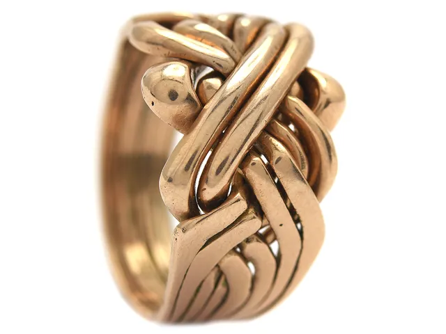 RING, 14K, guld, pusselring, vikt 14.0 g stl. 22,5 mm