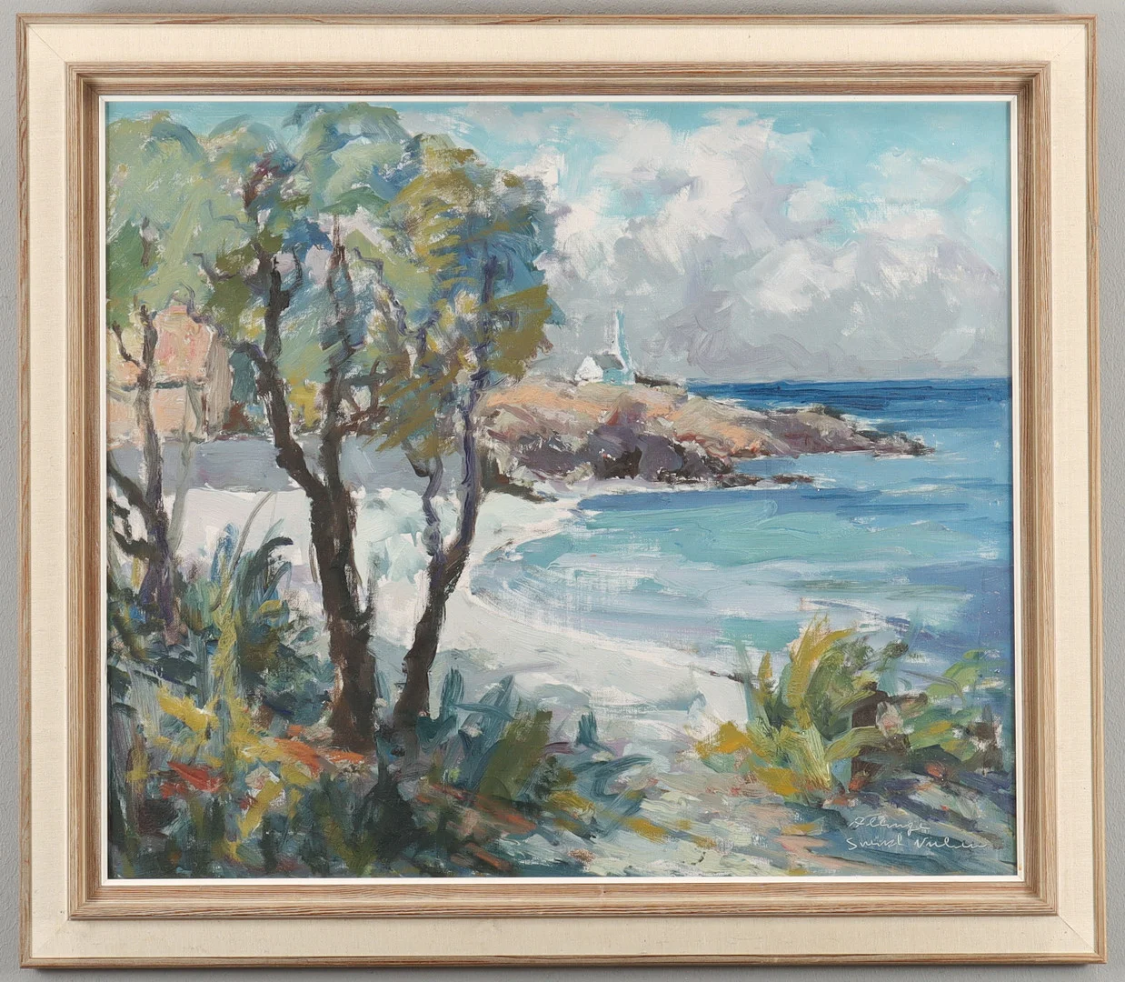 SVEND NIELSEN. Kustmotiv från Allinge. — Paintings — Karlstad Hammarö Auktionsverk